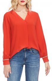 Vince Camuto Piped Sleeve Top at Nordstrom